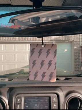 Pink Lightning Bolt Car Air Freshener